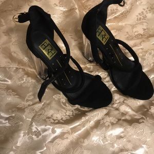 Brand new never been worn black heel sandals